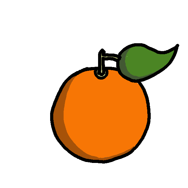 Pixel art game asset of an orange.