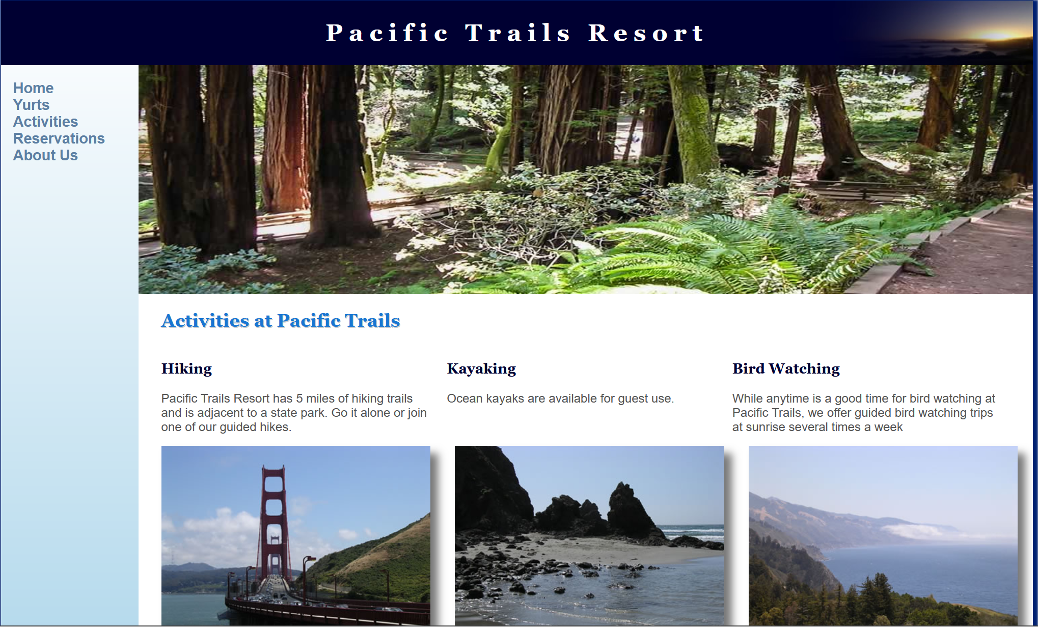 Picture of Pacific Trails Resort Website 2