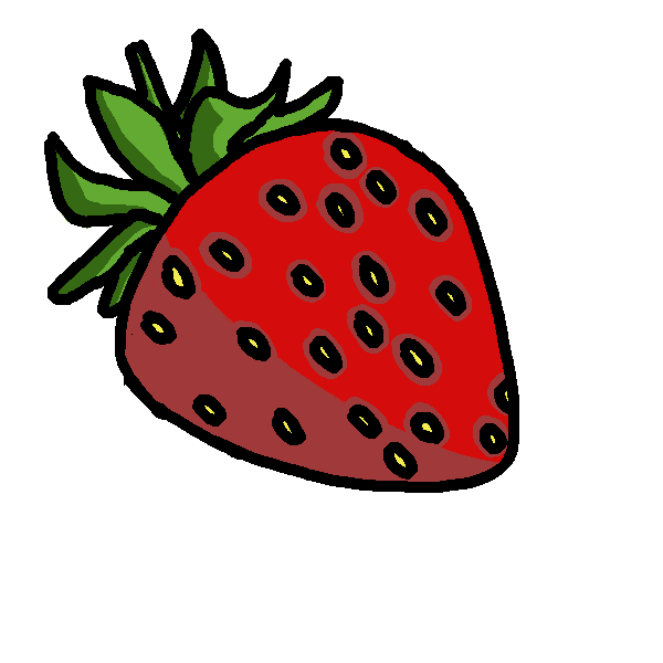 Pixel art game asset of an strawberry.