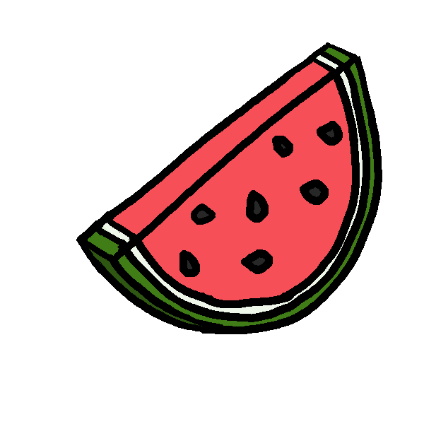 Pixel art game asset of an watermelon.